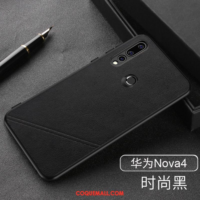 Étui Huawei P30 Lite Business Tout Compris Noir, Coque Huawei P30 Lite Qualité En Cuir