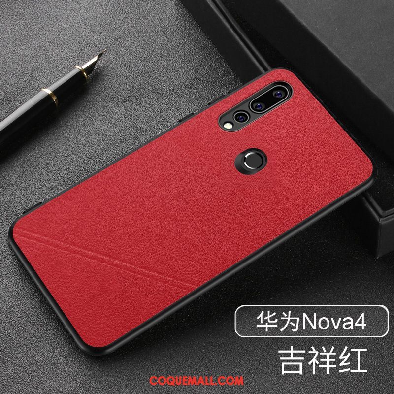 Étui Huawei P30 Lite Business Tout Compris Noir, Coque Huawei P30 Lite Qualité En Cuir