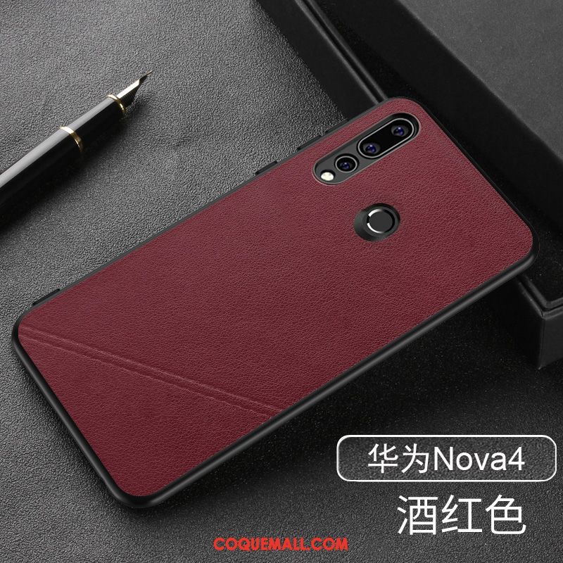 Étui Huawei P30 Lite Business Tout Compris Noir, Coque Huawei P30 Lite Qualité En Cuir