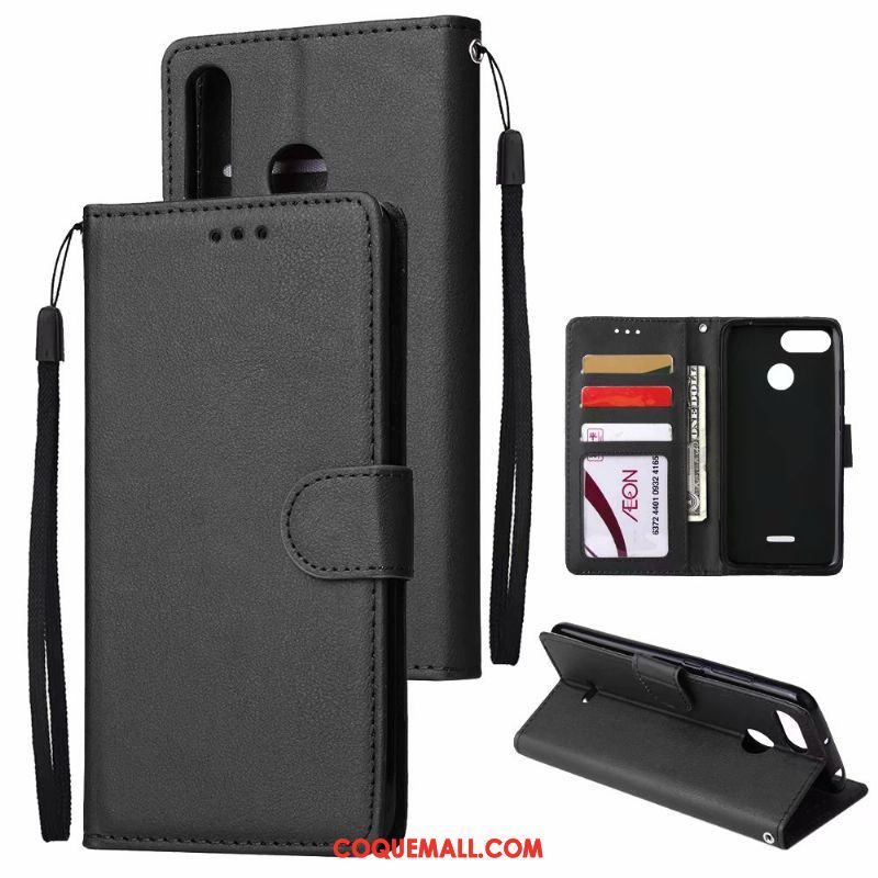 Étui Huawei P30 Lite Carte Clamshell En Cuir, Coque Huawei P30 Lite Téléphone Portable Vin Rouge