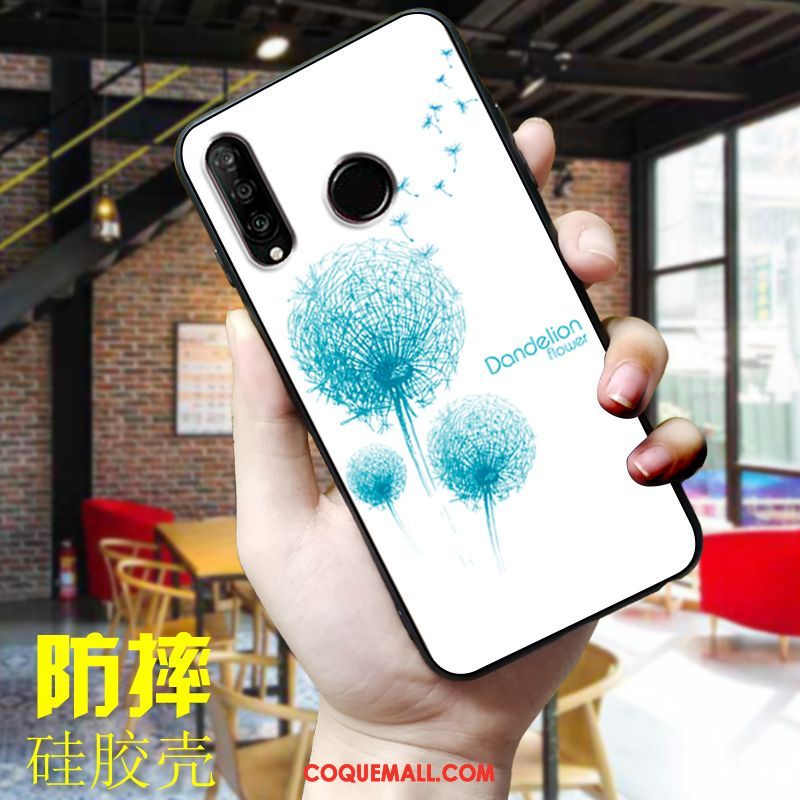 Étui Huawei P30 Lite Charmant Protection Silicone, Coque Huawei P30 Lite Bleu Téléphone Portable