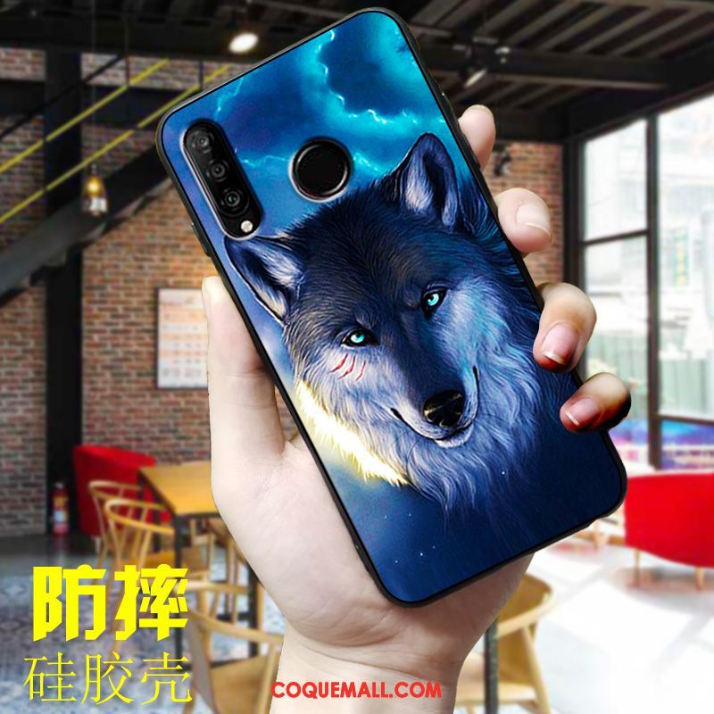 Étui Huawei P30 Lite Charmant Protection Silicone, Coque Huawei P30 Lite Bleu Téléphone Portable