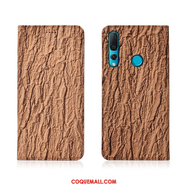 Étui Huawei P30 Lite Cuir Véritable Protection En Cuir, Coque Huawei P30 Lite Nouveau Arbres