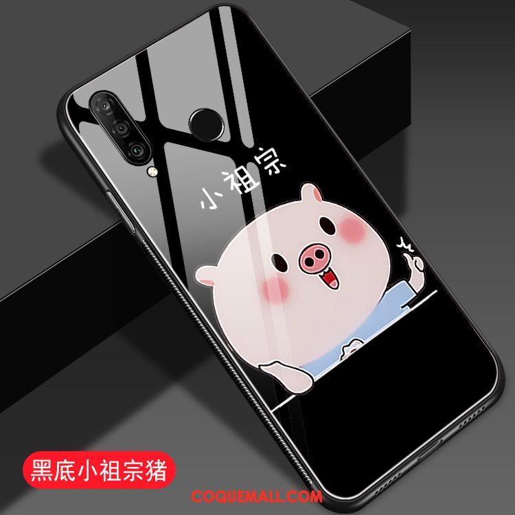 Étui Huawei P30 Lite Dessin Animé Protection Tendance, Coque Huawei P30 Lite Net Rouge Blanc