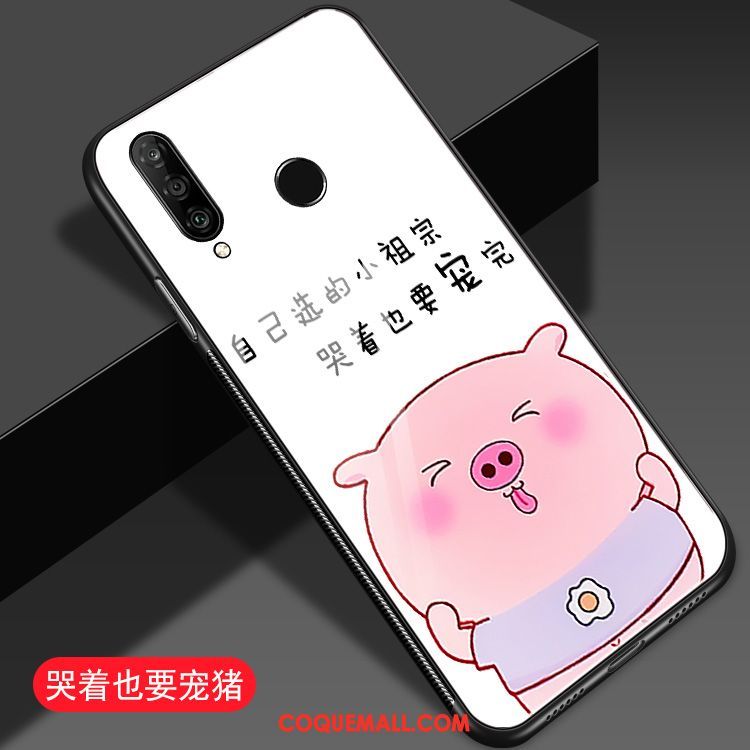 Étui Huawei P30 Lite Dessin Animé Protection Tendance, Coque Huawei P30 Lite Net Rouge Blanc