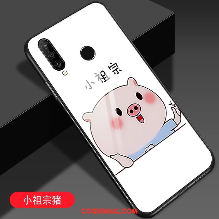 Étui Huawei P30 Lite Dessin Animé Protection Tendance, Coque Huawei P30 Lite Net Rouge Blanc