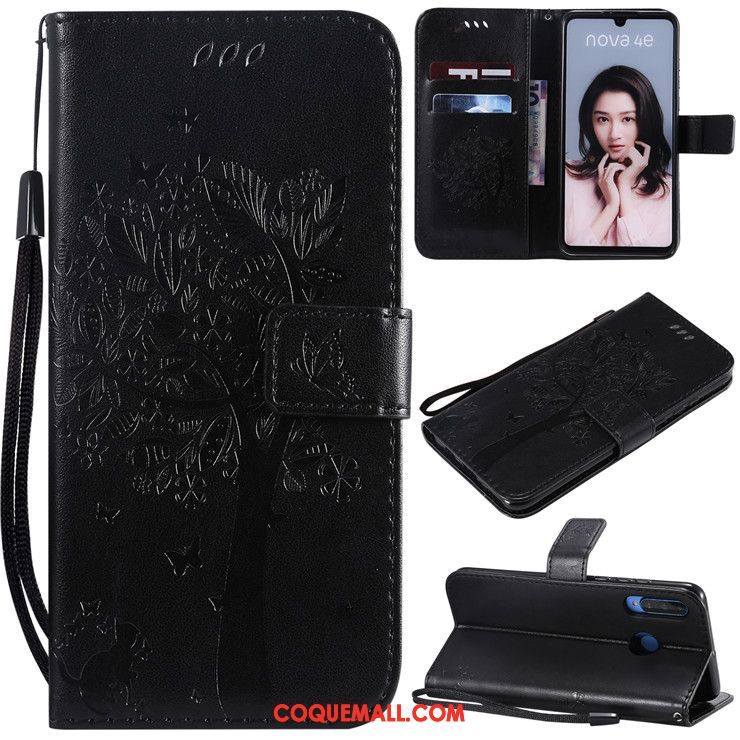 Étui Huawei P30 Lite Incassable Téléphone Portable Clamshell, Coque Huawei P30 Lite Vert En Cuir
