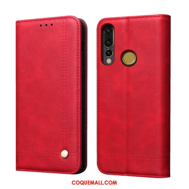 Étui Huawei P30 Lite Incassable Téléphone Portable Kaki, Coque Huawei P30 Lite En Cuir Fluide Doux