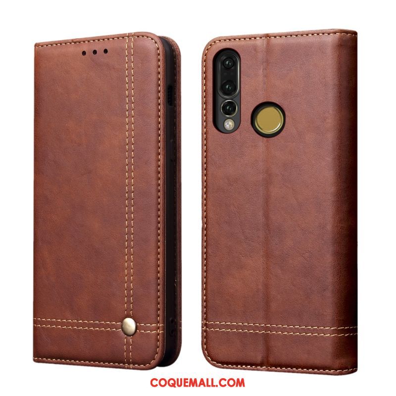 Étui Huawei P30 Lite Incassable Téléphone Portable Kaki, Coque Huawei P30 Lite En Cuir Fluide Doux