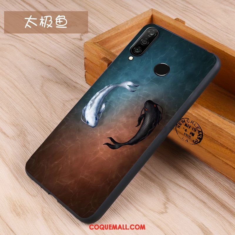 Étui Huawei P30 Lite Incassable Téléphone Portable Tendance, Coque Huawei P30 Lite Protection Délavé En Daim