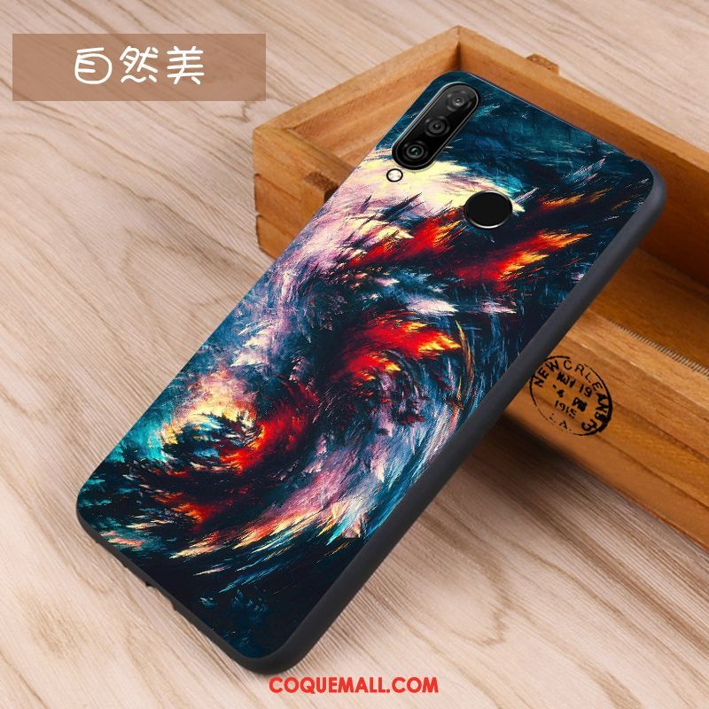 Étui Huawei P30 Lite Incassable Téléphone Portable Tendance, Coque Huawei P30 Lite Protection Délavé En Daim