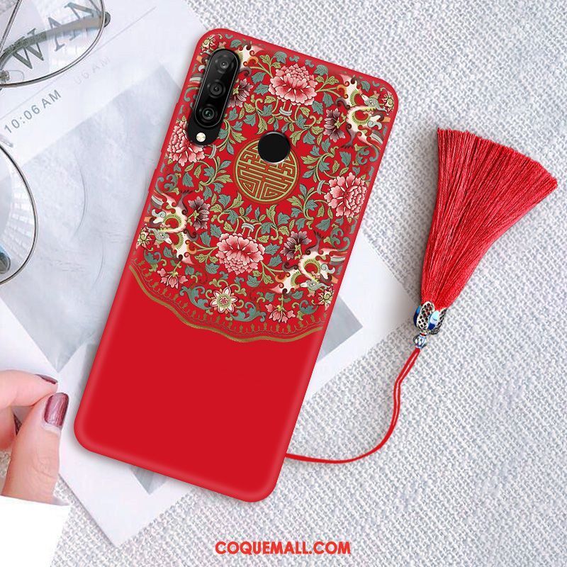 Étui Huawei P30 Lite Personnalité Fluide Doux Vintage, Coque Huawei P30 Lite Noir Tout Compris