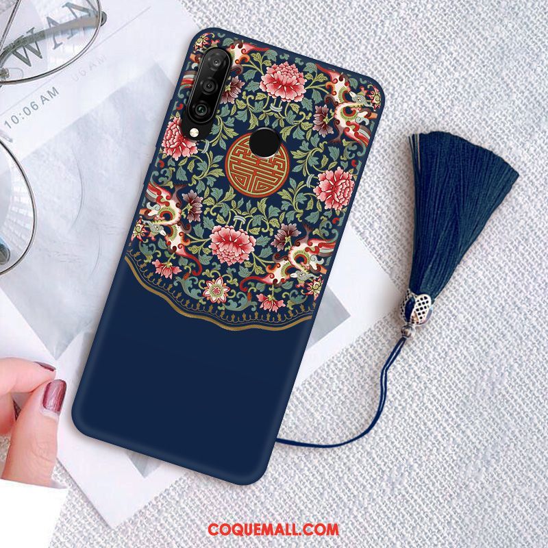 Étui Huawei P30 Lite Personnalité Fluide Doux Vintage, Coque Huawei P30 Lite Noir Tout Compris