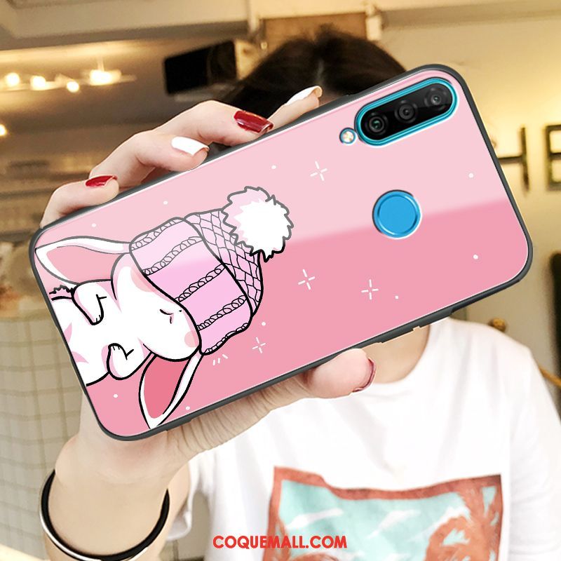 Étui Huawei P30 Lite Protection Net Rouge Tendance, Coque Huawei P30 Lite Dessin Animé Rose