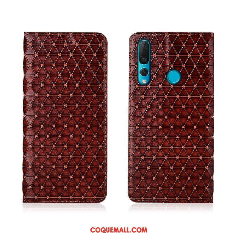 Étui Huawei P30 Lite Silicone Clamshell Tout Compris, Coque Huawei P30 Lite Plaid Fluide Doux Braun