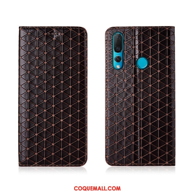 Étui Huawei P30 Lite Silicone Clamshell Tout Compris, Coque Huawei P30 Lite Plaid Fluide Doux Braun