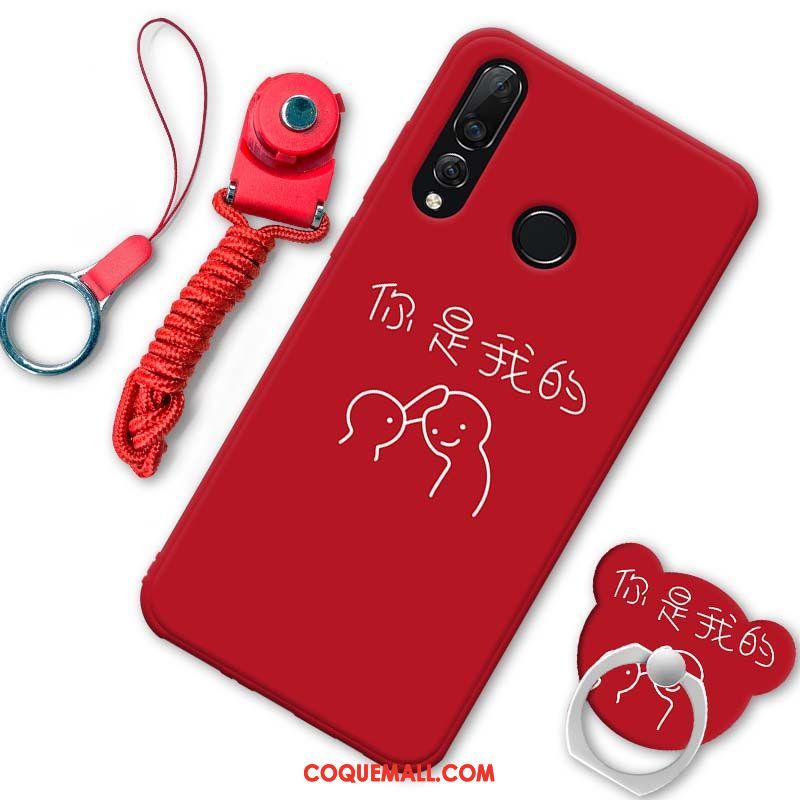 Étui Huawei P30 Lite Tendance Téléphone Portable Rouge, Coque Huawei P30 Lite Ornements Suspendus Fluide Doux
