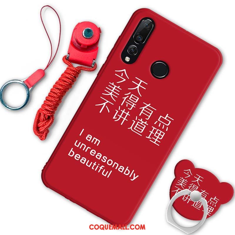 Étui Huawei P30 Lite Tendance Téléphone Portable Rouge, Coque Huawei P30 Lite Ornements Suspendus Fluide Doux