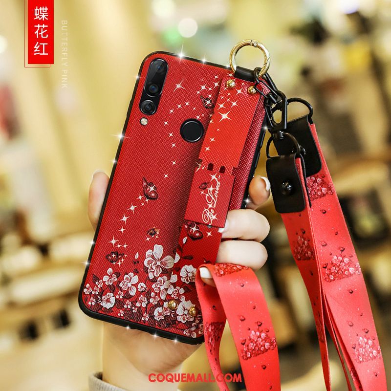 Étui Huawei P30 Lite Tout Compris Ornements Suspendus Net Rouge, Coque Huawei P30 Lite Créatif Cou Suspendu