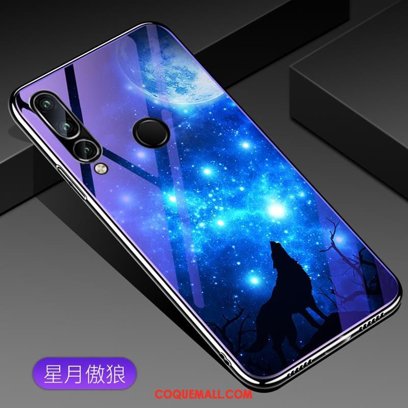 Étui Huawei P30 Lite Téléphone Portable Créatif Bleu, Coque Huawei P30 Lite Verre Jeunesse