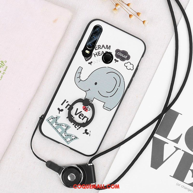 Étui Huawei P30 Lite Une Agrafe Délavé En Daim Incassable, Coque Huawei P30 Lite Gaufrage Dessin Animé