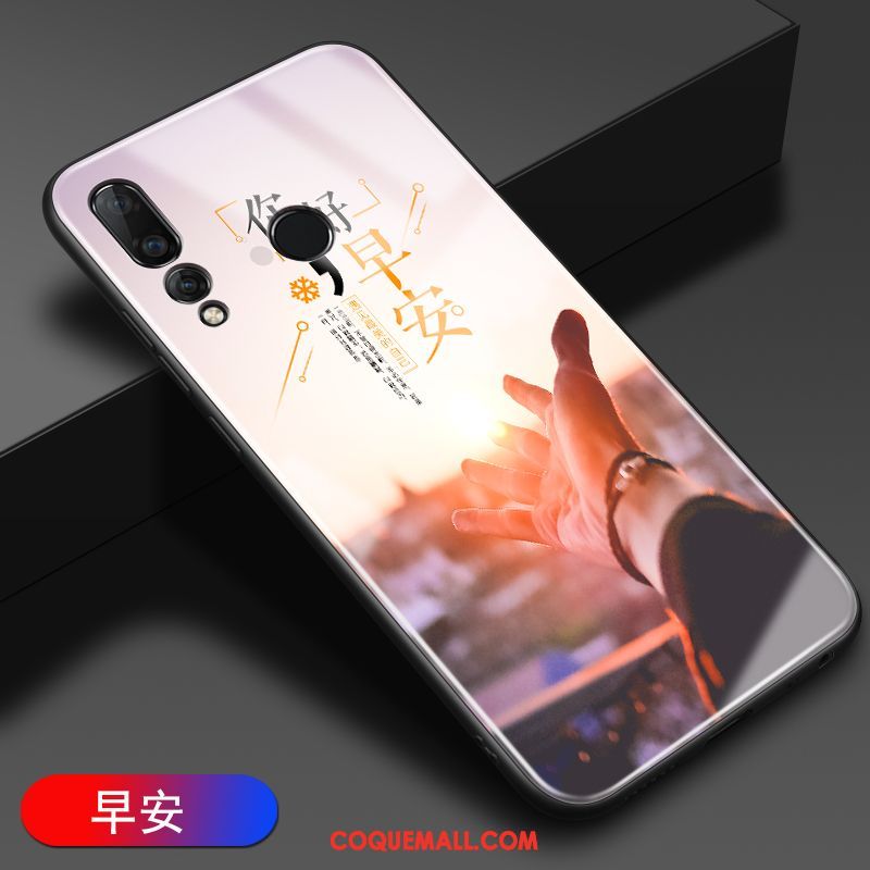 Étui Huawei P30 Lite Verre Noir Protection, Coque Huawei P30 Lite Miroir Personnalité