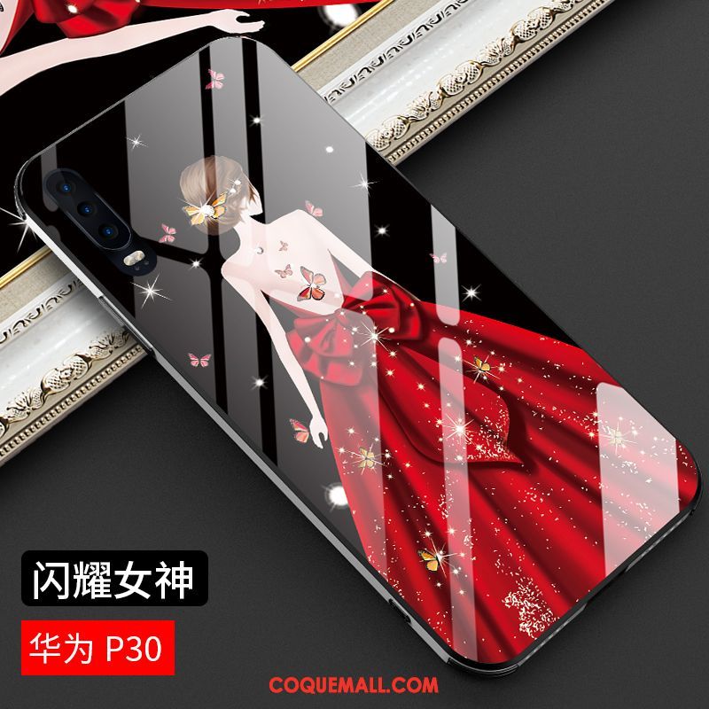 Étui Huawei P30 Miroir Luxe Rouge, Coque Huawei P30 Nouveau Violet