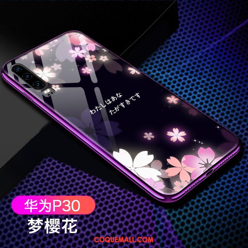 Étui Huawei P30 Miroir Silicone Verre, Coque Huawei P30 Luxe Tout Compris