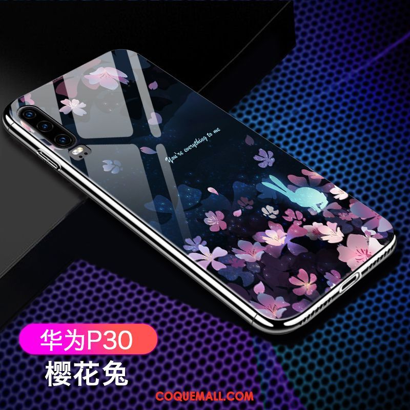 Étui Huawei P30 Miroir Silicone Verre, Coque Huawei P30 Luxe Tout Compris