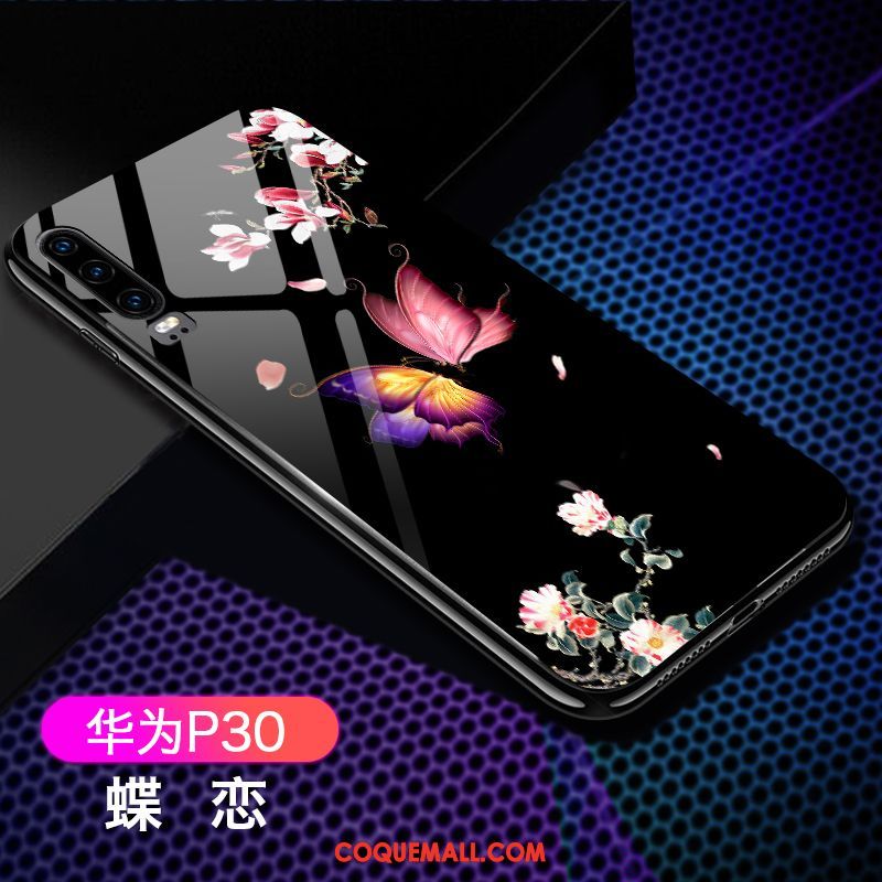 Étui Huawei P30 Miroir Silicone Verre, Coque Huawei P30 Luxe Tout Compris