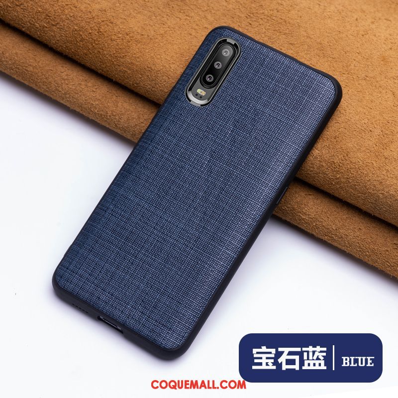 Étui Huawei P30 Noir Incassable Créatif, Coque Huawei P30 Mode Cuir Véritable