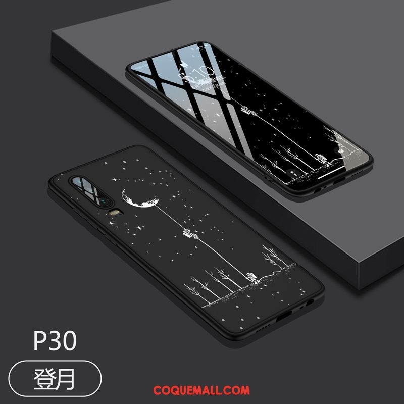 Étui Huawei P30 Personnalité Incassable Délavé En Daim, Coque Huawei P30 Silicone Téléphone Portable