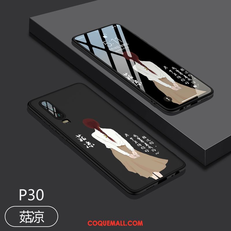 Étui Huawei P30 Personnalité Incassable Délavé En Daim, Coque Huawei P30 Silicone Téléphone Portable