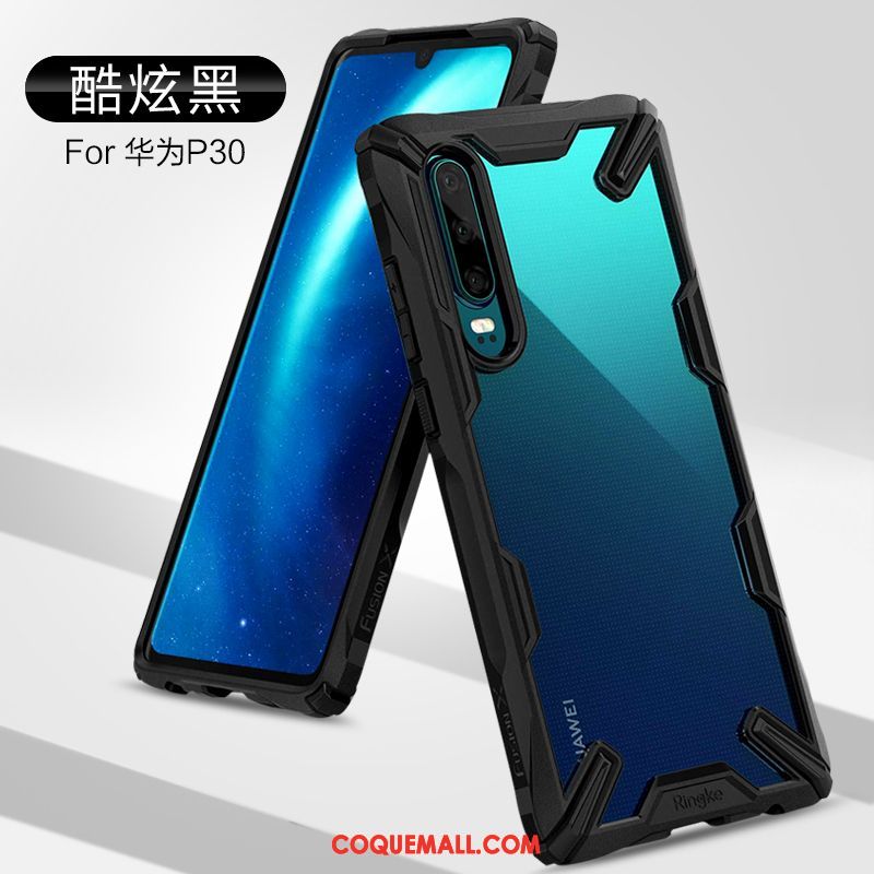 Étui Huawei P30 Personnalité Silicone Téléphone Portable, Coque Huawei P30 Bleu Transparent