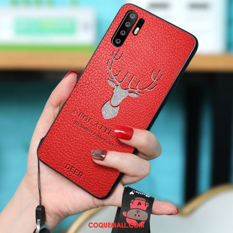 Étui Huawei P30 Pro Amoureux Noir Peau Douce, Coque Huawei P30 Pro Ornements Suspendus Incassable