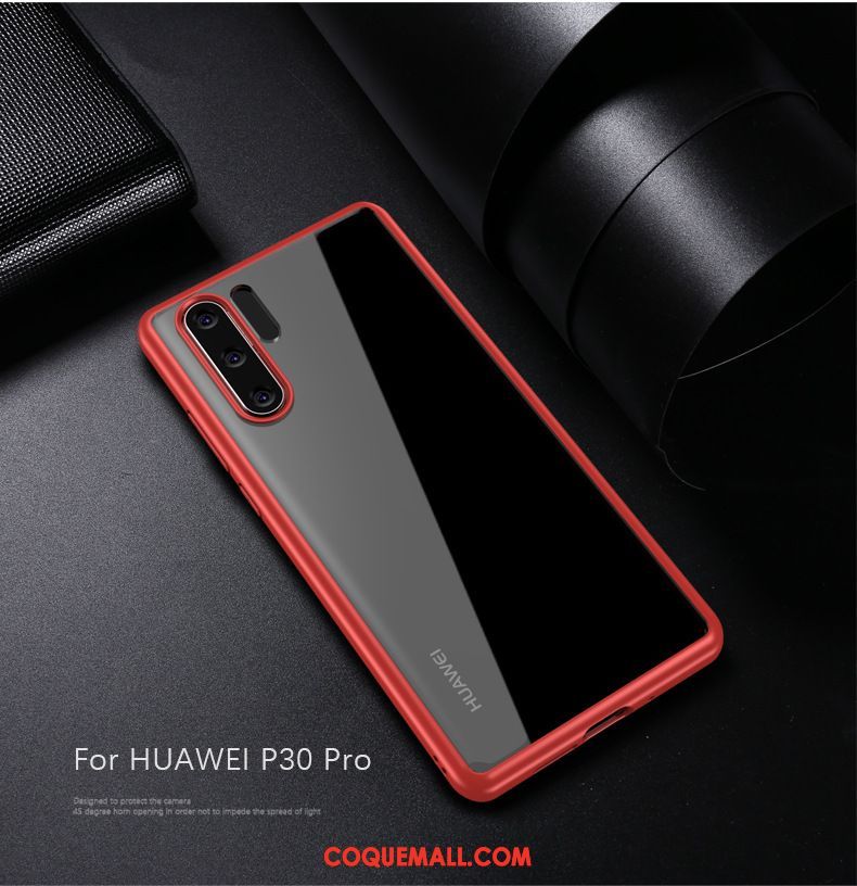 Étui Huawei P30 Pro Amoureux Très Mince Bleu, Coque Huawei P30 Pro Net Rouge Simple