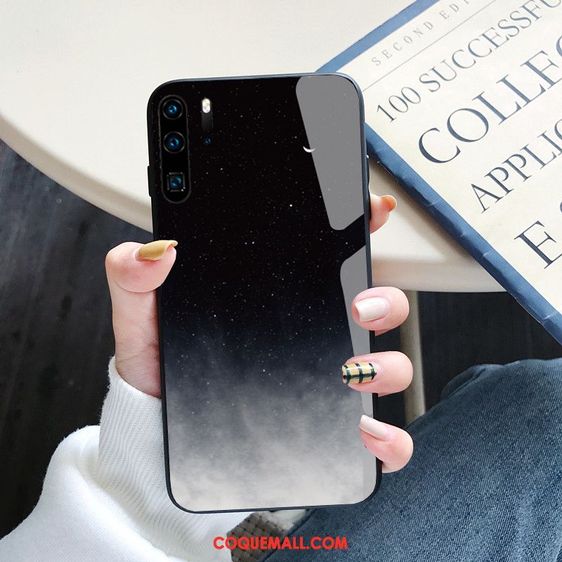 Étui Huawei P30 Pro Amoureux Verre Trempé Tout Compris, Coque Huawei P30 Pro Clair Bleu