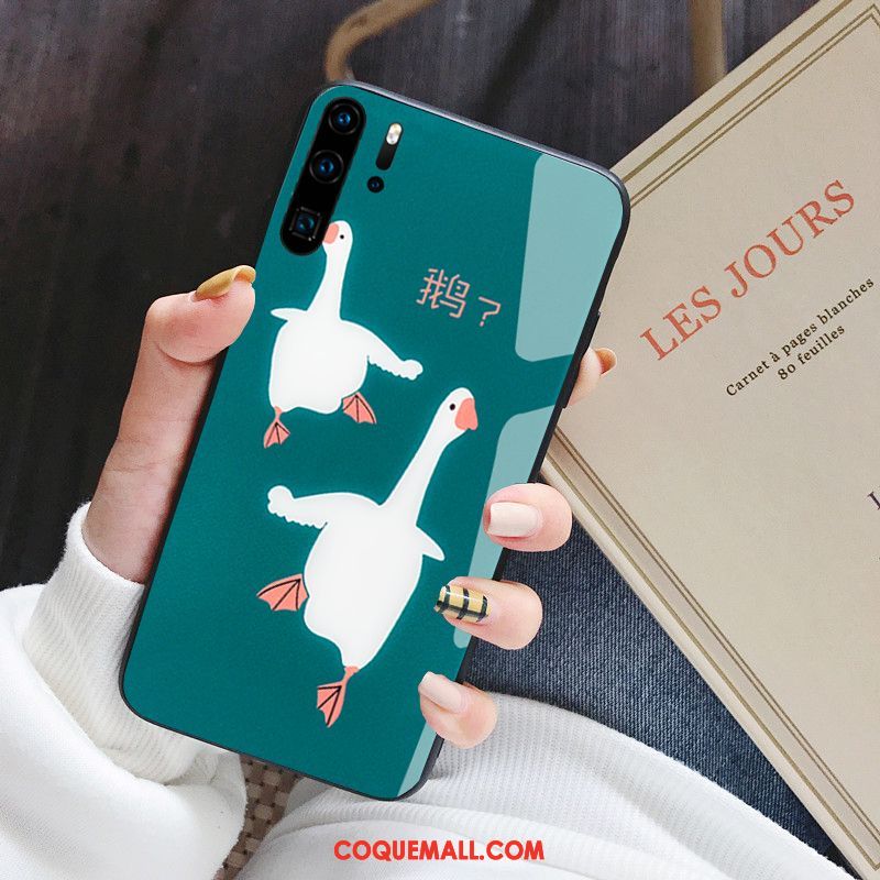 Étui Huawei P30 Pro Amoureux Verre Trempé Tout Compris, Coque Huawei P30 Pro Clair Bleu