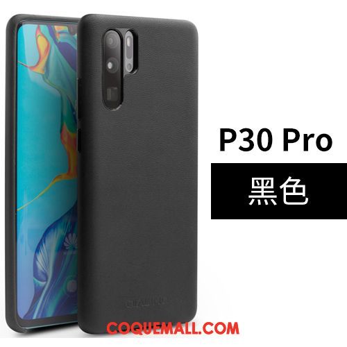 Étui Huawei P30 Pro Couvercle Arrière Cuir Véritable Simple, Coque Huawei P30 Pro Protection En Cuir Braun