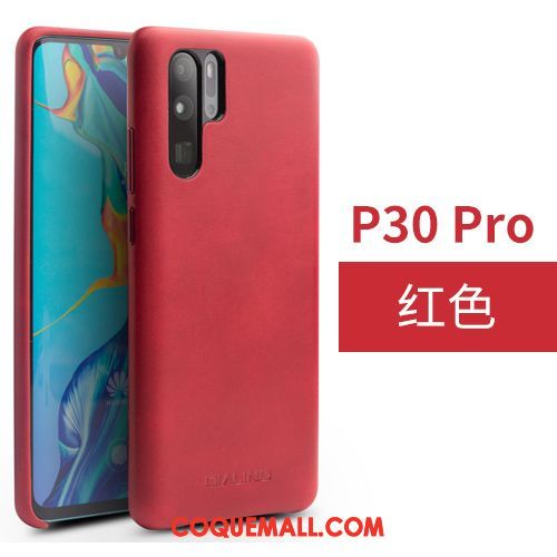 Étui Huawei P30 Pro Couvercle Arrière Cuir Véritable Simple, Coque Huawei P30 Pro Protection En Cuir Braun