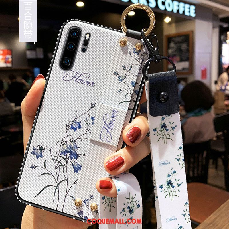 Étui Huawei P30 Pro Fleurs Membrane Violet, Coque Huawei P30 Pro Protection Téléphone Portable