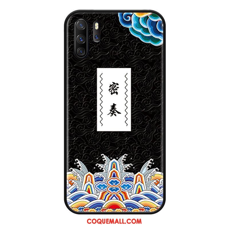 Étui Huawei P30 Pro Gaufrage Téléphone Portable Style Chinois, Coque Huawei P30 Pro Drôle Silicone