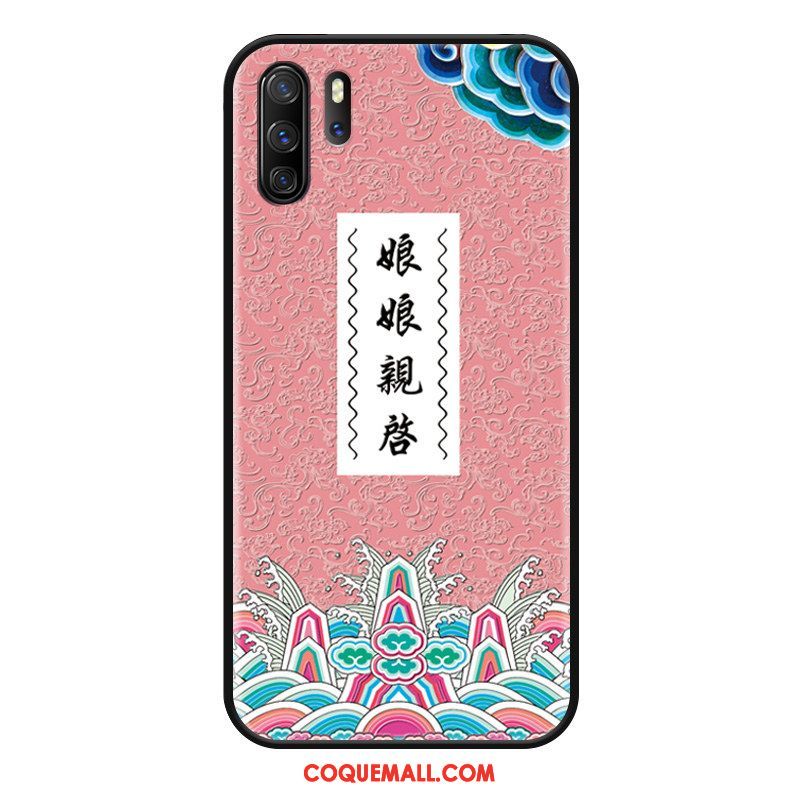 Étui Huawei P30 Pro Gaufrage Téléphone Portable Style Chinois, Coque Huawei P30 Pro Drôle Silicone