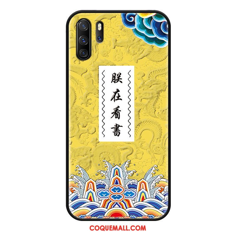 Étui Huawei P30 Pro Gaufrage Téléphone Portable Style Chinois, Coque Huawei P30 Pro Drôle Silicone