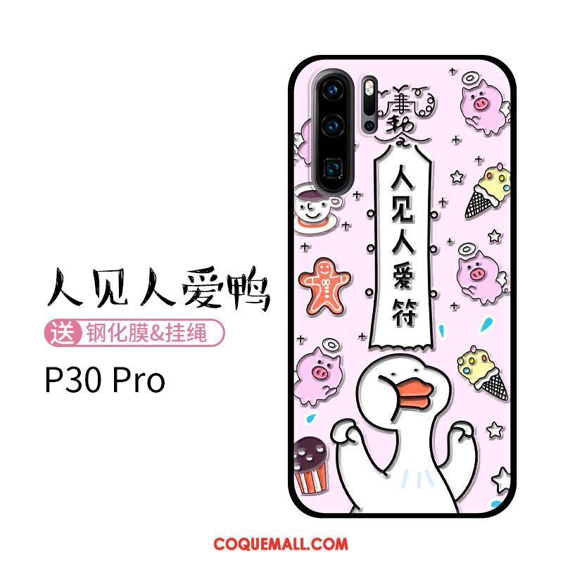 Étui Huawei P30 Pro Incassable Rose Net Rouge, Coque Huawei P30 Pro Tendance Fluide Doux