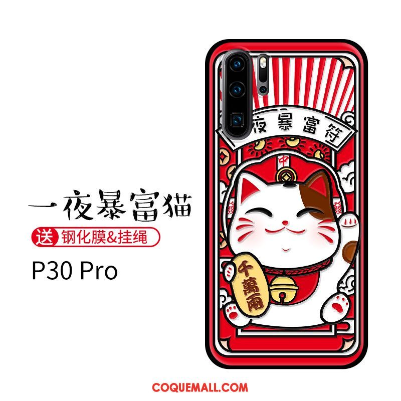 Étui Huawei P30 Pro Incassable Rouge Ornements Suspendus, Coque Huawei P30 Pro Tout Compris Silicone