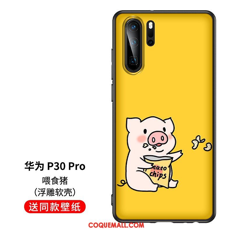 Étui Huawei P30 Pro Jaune Personnalité Dessin Animé, Coque Huawei P30 Pro Créatif Protection