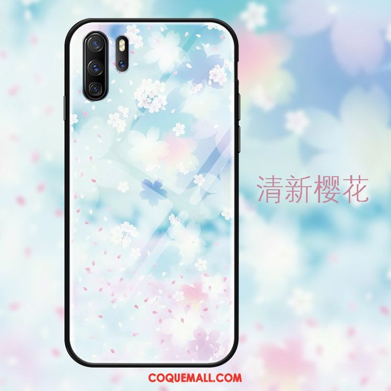 Étui Huawei P30 Pro Miroir Créatif Tout Compris, Coque Huawei P30 Pro Silicone Bleu