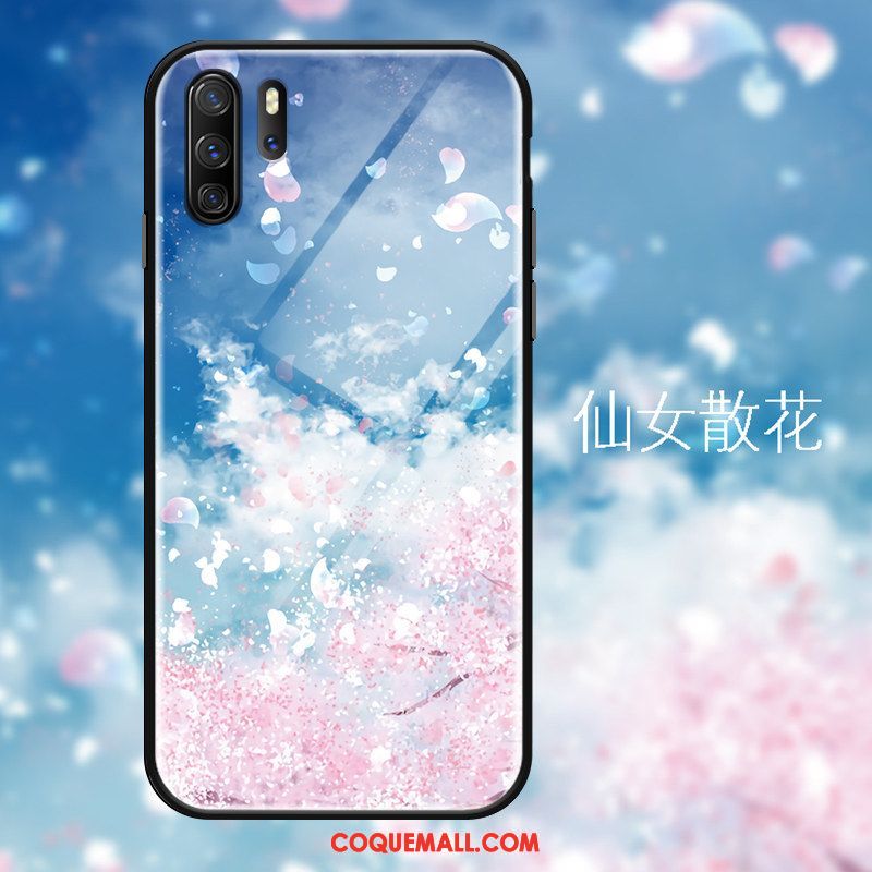 Étui Huawei P30 Pro Miroir Créatif Tout Compris, Coque Huawei P30 Pro Silicone Bleu