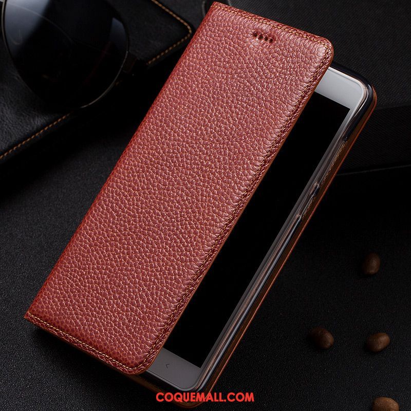 Étui Huawei P30 Pro Modèle Fleurie Noir Tout Compris, Coque Huawei P30 Pro Cuir Véritable Téléphone Portable